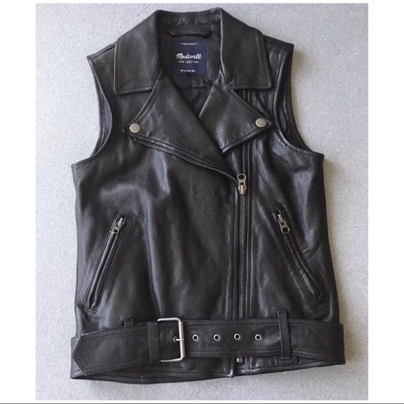Madewell Jackets & Blazers - Madewell Leather Tour Vest In Moto Black